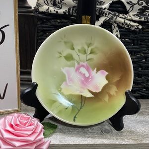 Antique C.T. Altwasser Germany 6” Pink Flower Plate!